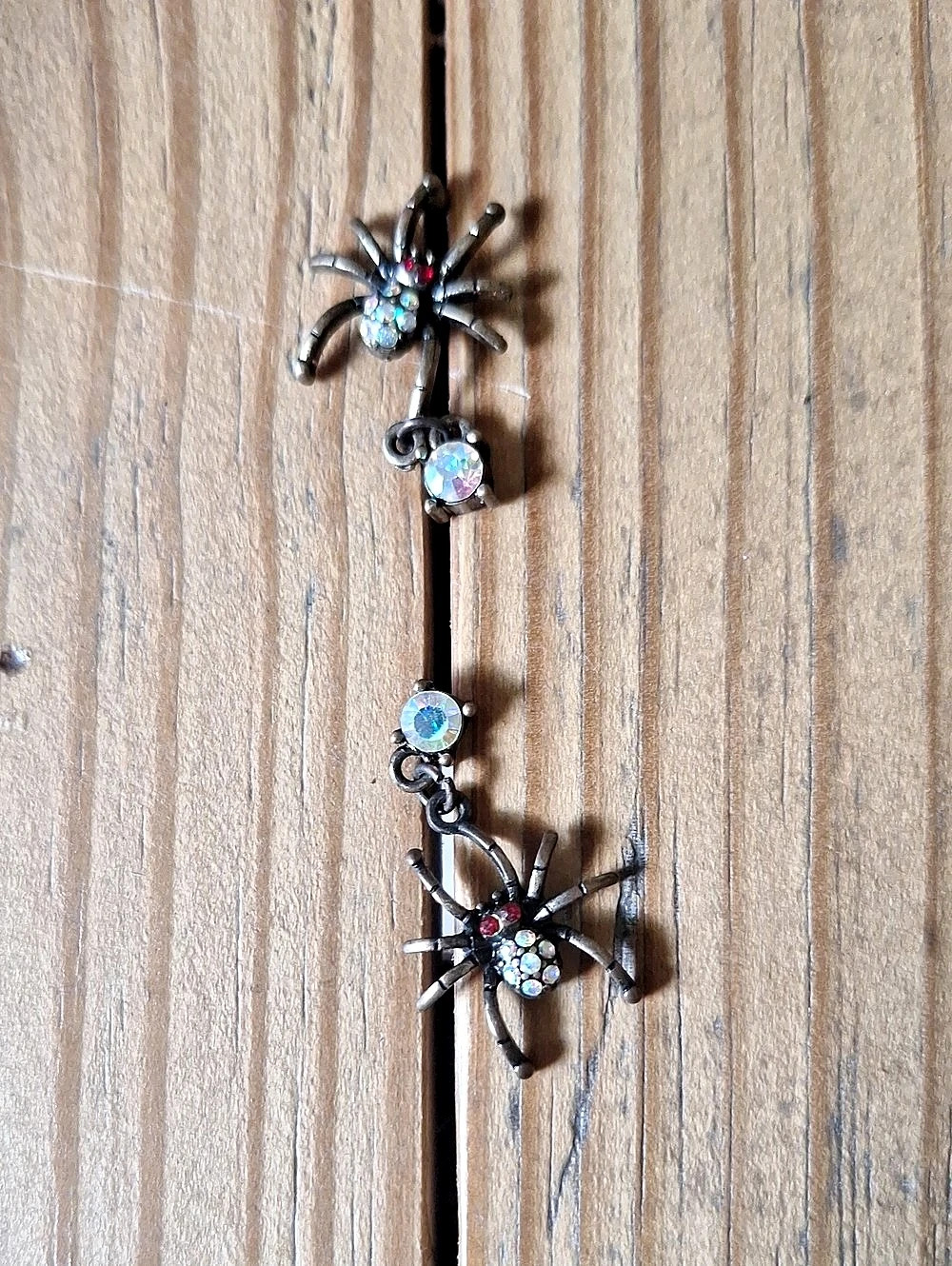 Betsey Johnson Spider Crystal Dangle Earrings